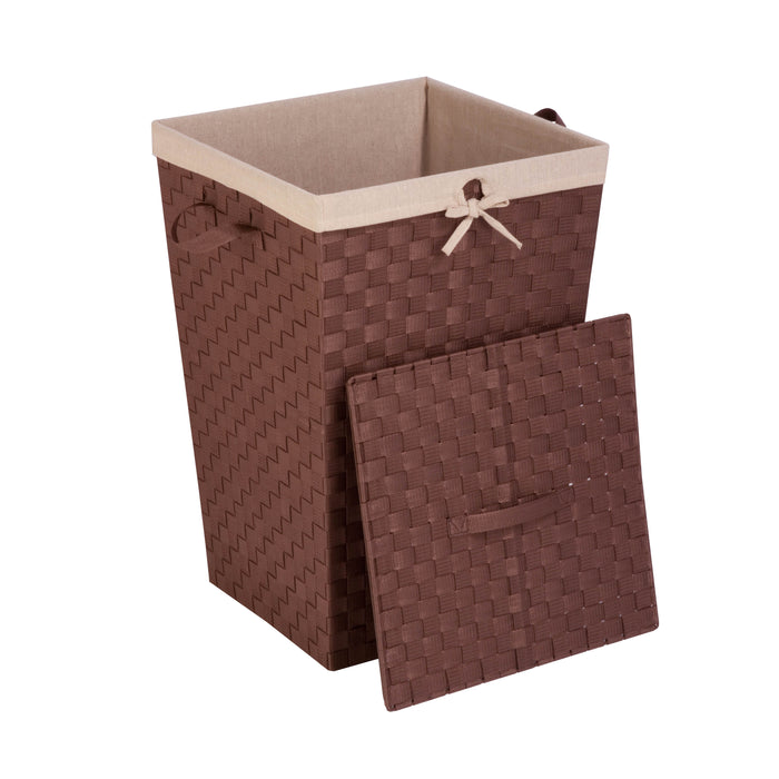 Honey Can Do Brown Woven Square Hamper With Lid
