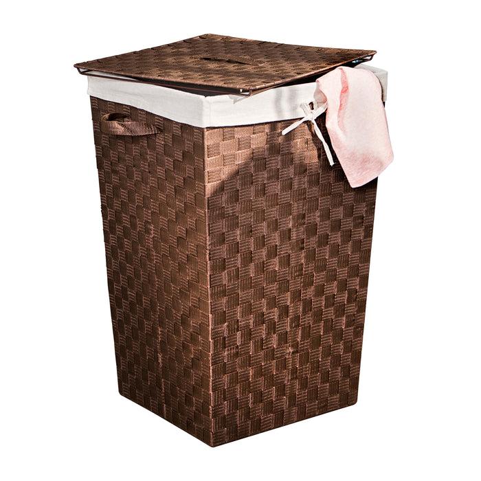 Honey Can Do Brown Woven Square Hamper With Lid
