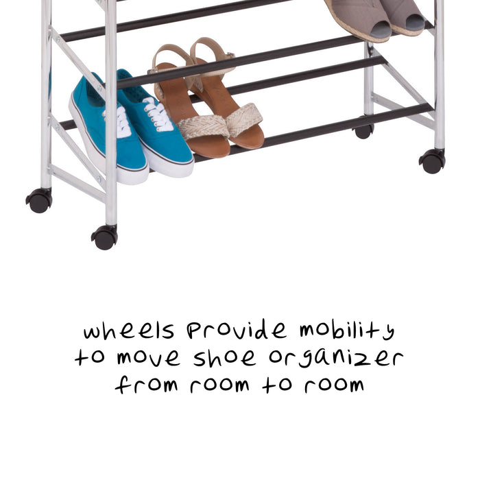 Honey Can Do Chrome 10-Tier Rolling Shoe Rack