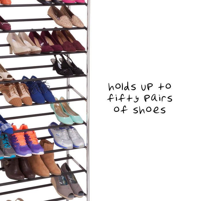 Honey Can Do Chrome 10-Tier Rolling Shoe Rack