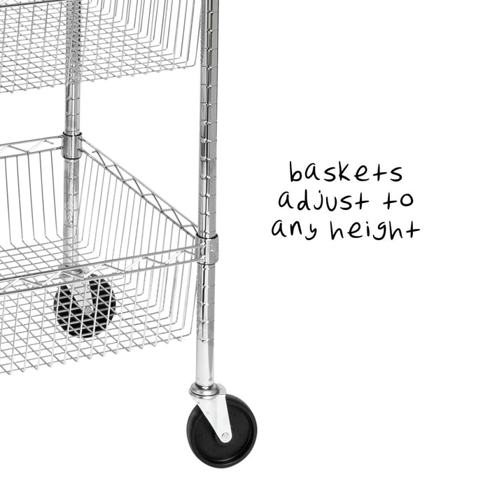 Honey Can Do Chrome 3-Shelf Rolling Utility Cart
