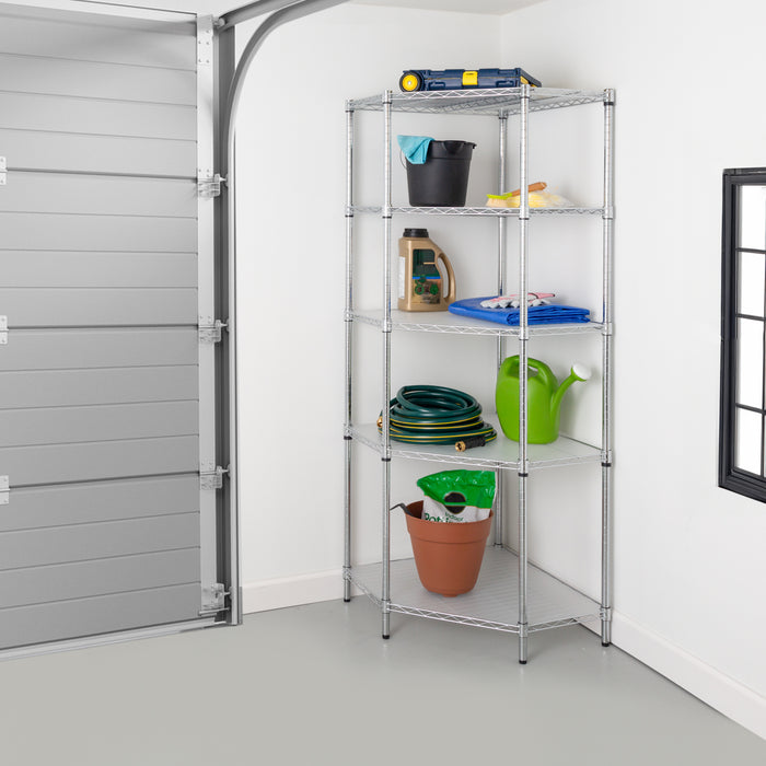 Honey Can Do Chrome 5-Tier Corner Shelf