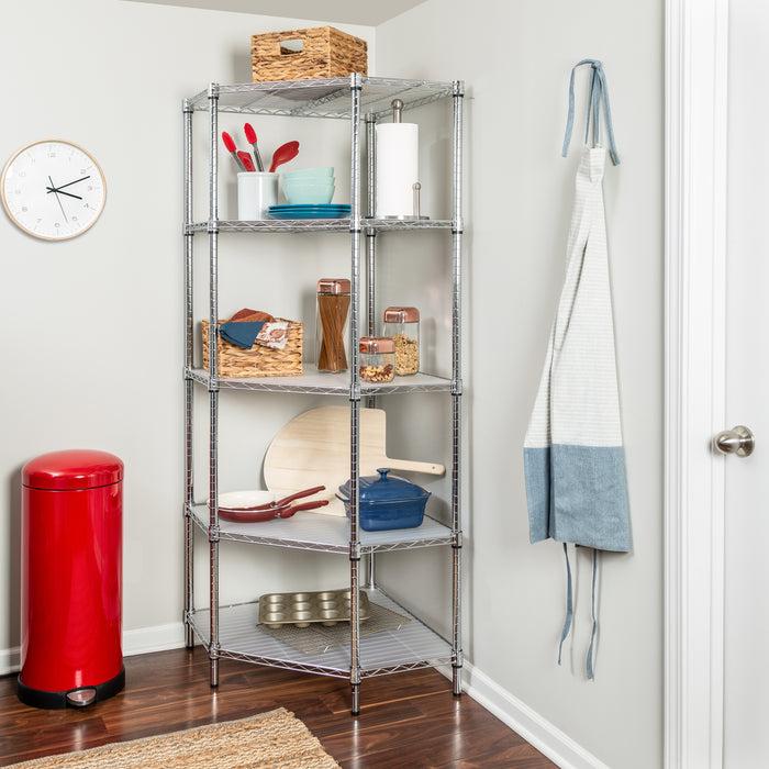 Honey Can Do Chrome 5-Tier Corner Shelf