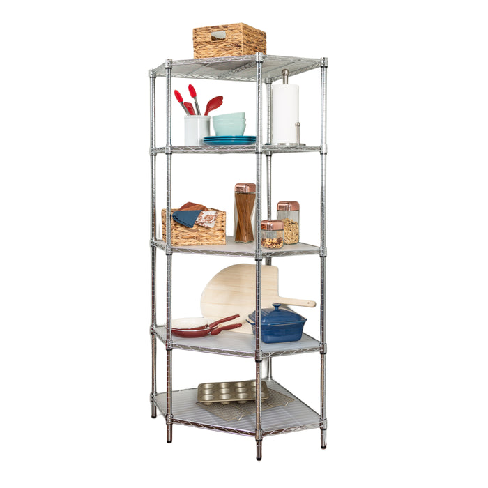 honey can do Chrome 5-Tier Corner Shelf