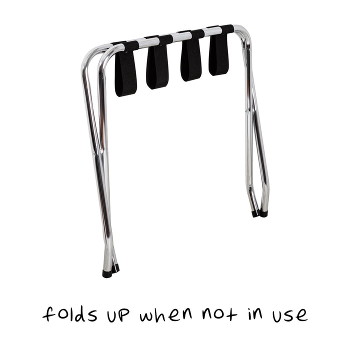 Honey Can Do Chrome/Black Folding Luggage Rack