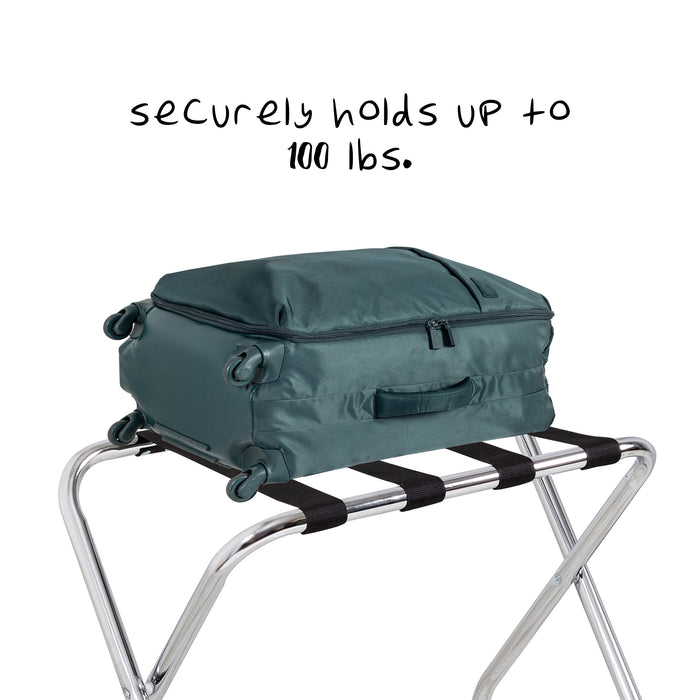 Honey Can Do Chrome/Black Folding Luggage Rack