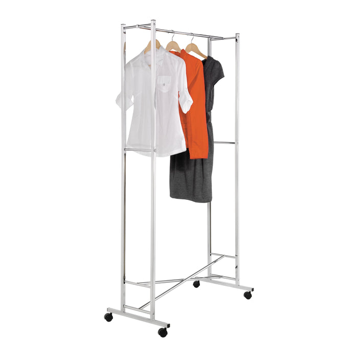 Honey Can Do Chrome Folding Rolling Clothes Rack