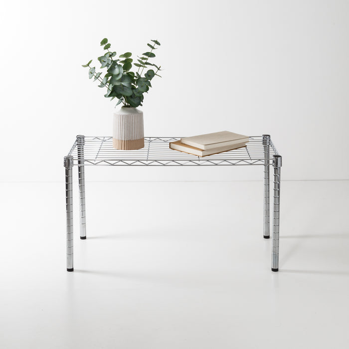 Honey Can Do Chrome Small Adjustable Wire Table