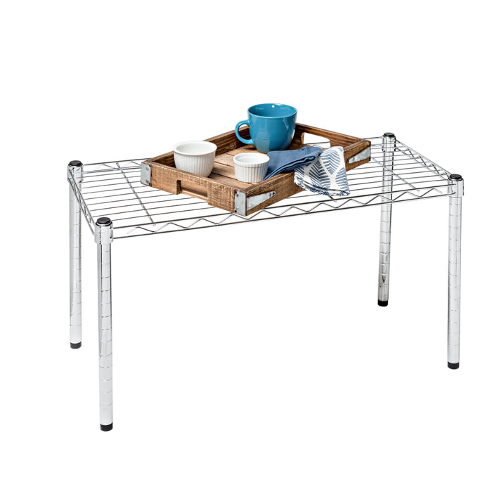 honey can do Chrome Small Adjustable Wire Table