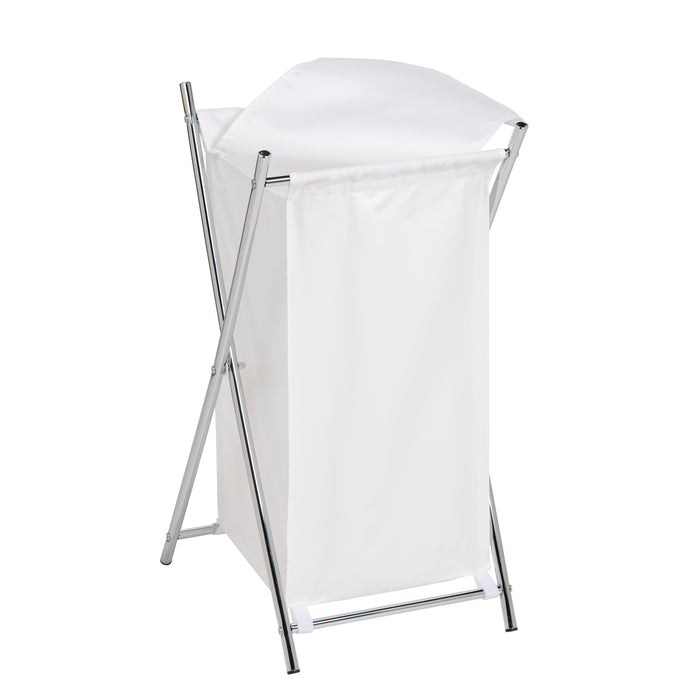 Honey Can Do Chrome/White X-Frame Folding Hamper
