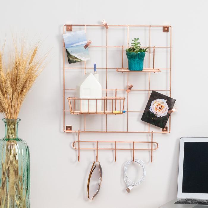 Honey Can Do Copper 8-Piece Wire Wall Grid Set