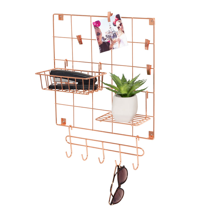 Honey Can Do Copper 8-Piece Wire Wall Grid Set