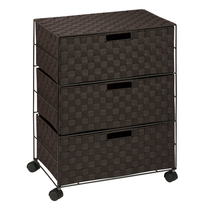 Honey Can Do Espresso 3-Drawer Rolling Chest