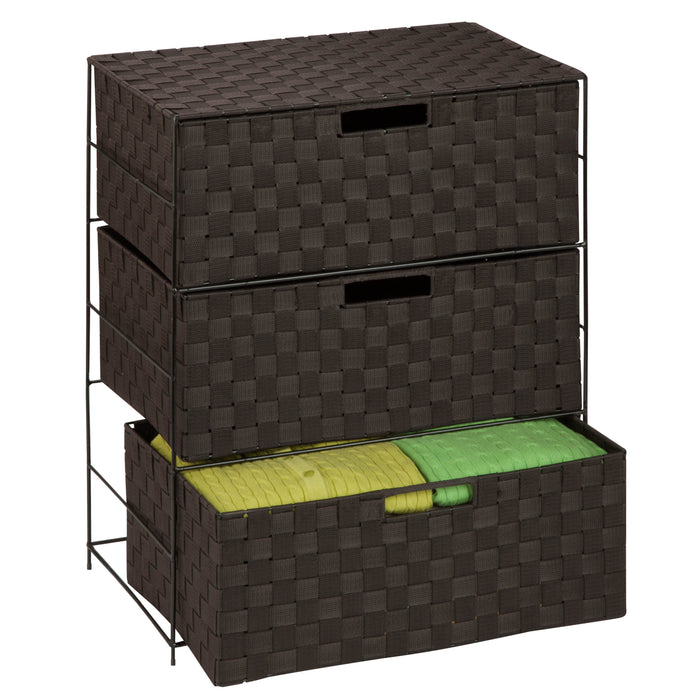 Honey Can Do Espresso 3-Drawer Rolling Chest