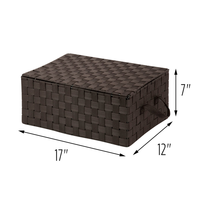 Honey Can Do Espresso Hinged Lid Storage Box