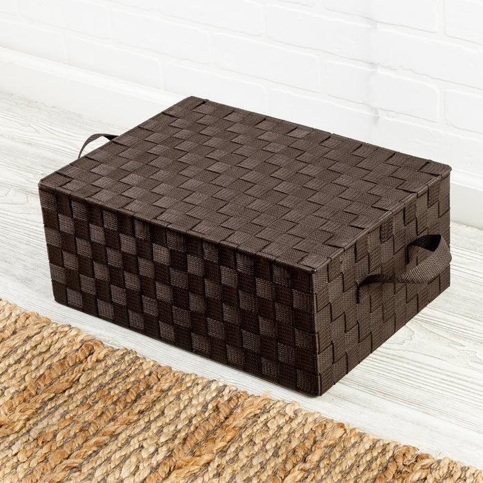 Honey Can Do Espresso Hinged Lid Storage Box