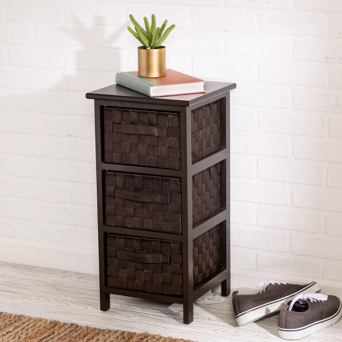 Honey Can Do Espresso Small 3-Drawer Storage Chest