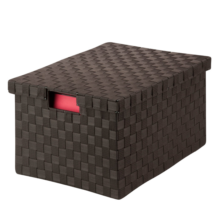 honey can do Espresso Woven Large File Storage Box