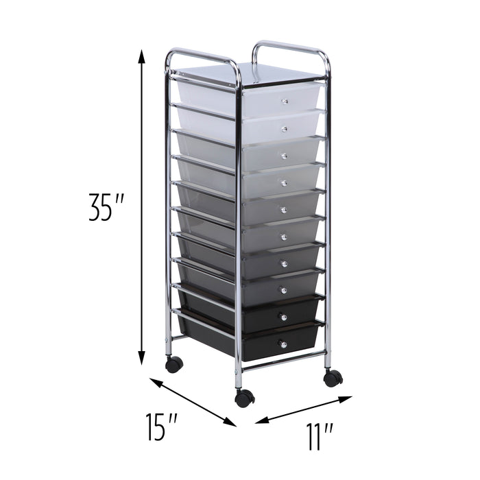 Honey Can Do Gray 10-Drawer Rolling Storage Cart
