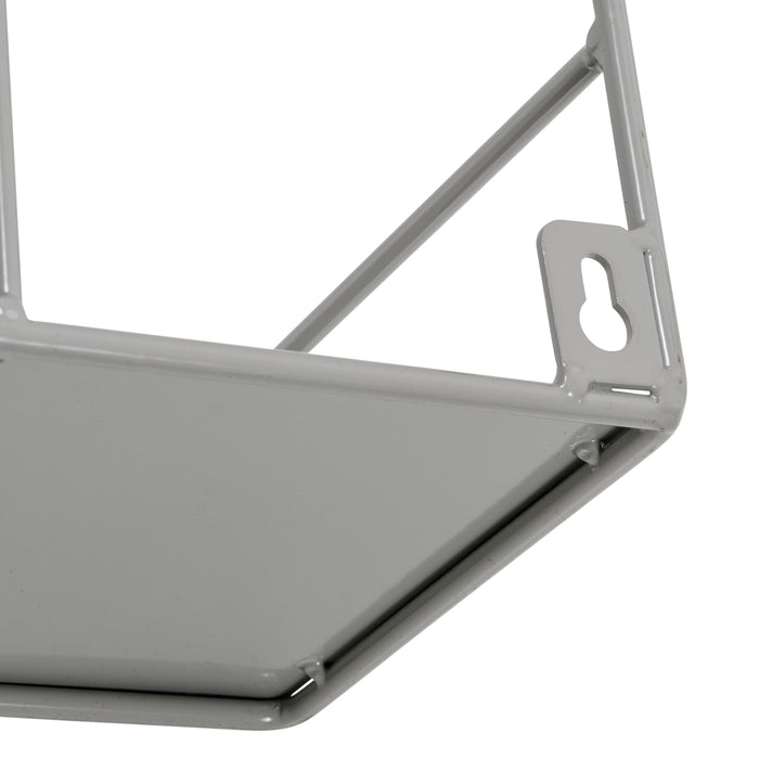 Honey Can Do Gray 2-Tier Metal Accent Shelf