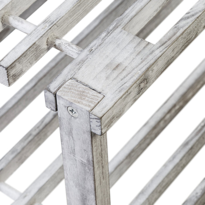 Honey Can Do Gray 2-Tier Wood Shoe Rack