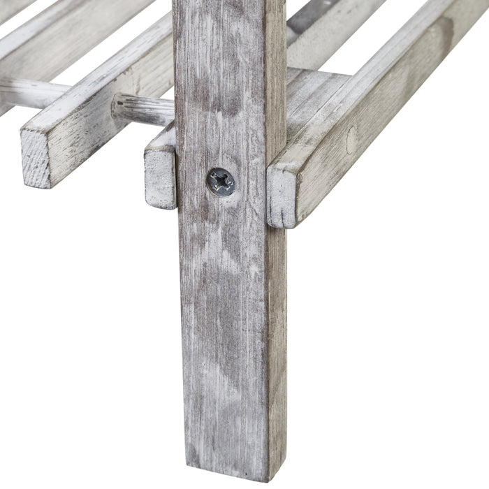 Honey Can Do Gray 2-Tier Wood Shoe Rack