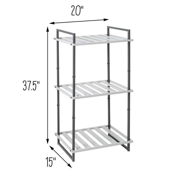 Honey Can Do Gray 3-Tier Small Metal Shelf