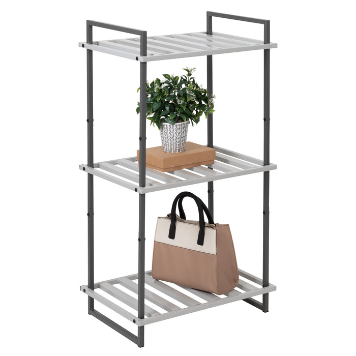 Honey Can Do Gray 3-Tier Small Metal Shelf
