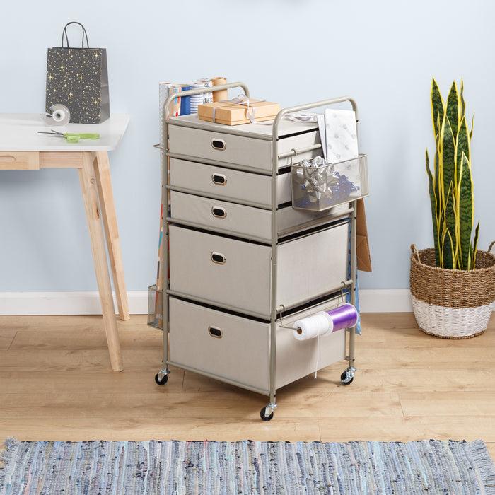 Honey Can Do Gray Gift Wrap Or Craft Storage Cart