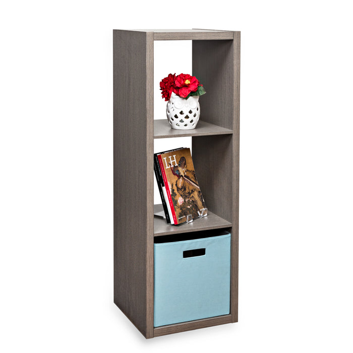 honey can do Gray Laminate 3-Cube Organizer