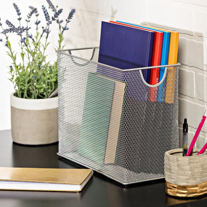 Honey Can Do Gray Mesh Tabletop File Folder Holder