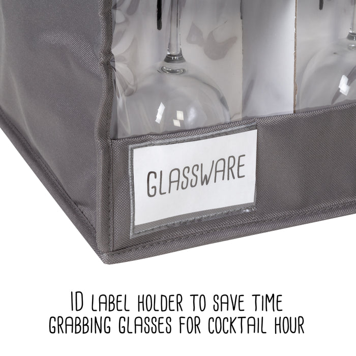 Honey Can Do Gray Stemware Storage Box