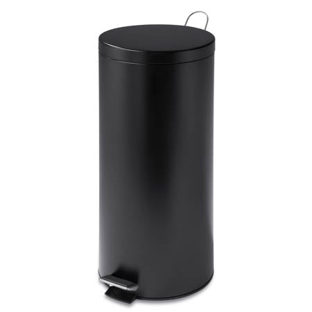 honey can do Matte Black 30L Round Step Trash Can
