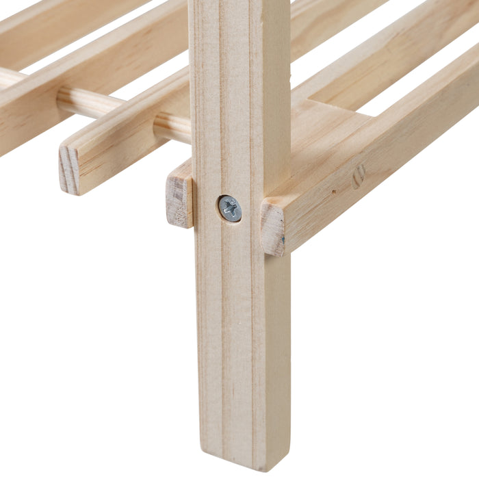 Honey Can Do Natural 2-Tier Wood Shoe Rack