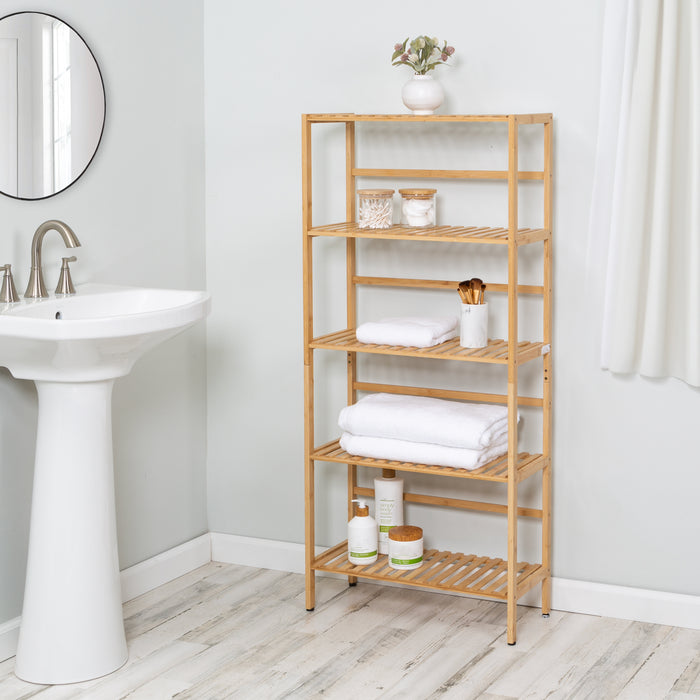 Honey Can Do Natural 5-Tier Bamboo Bookshelf