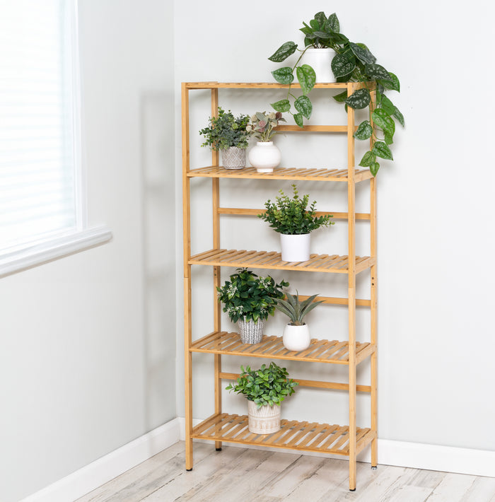 Honey Can Do Natural 5-Tier Bamboo Bookshelf