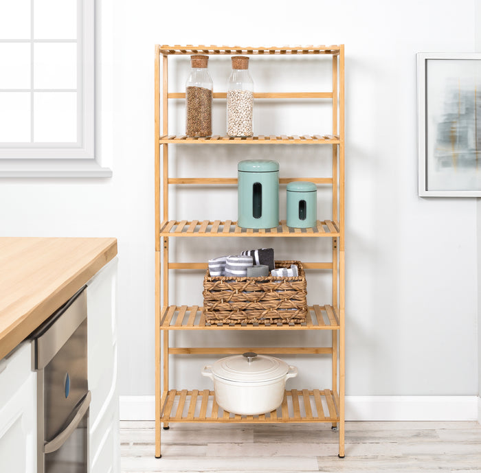 Honey Can Do Natural 5-Tier Bamboo Bookshelf