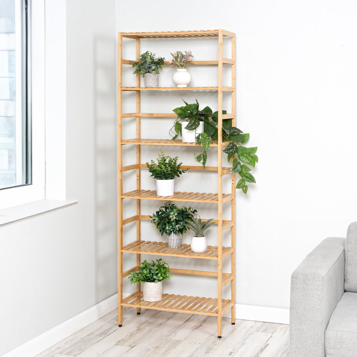 Honey Can Do Natural 6-Tier Bamboo Bookshelf