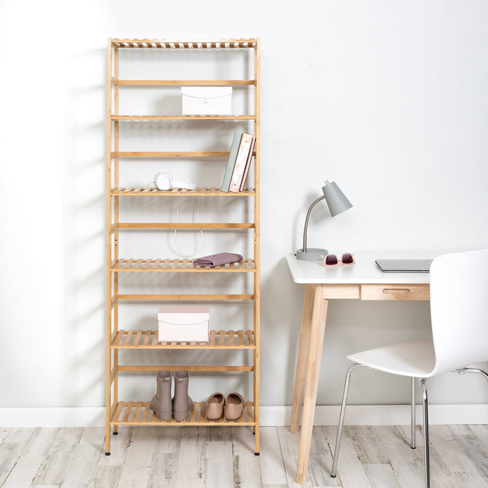 Honey Can Do Natural 6-Tier Bamboo Bookshelf
