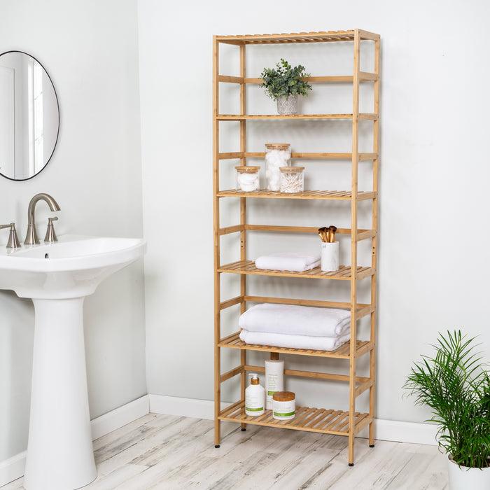 Honey Can Do Natural 6-Tier Bamboo Bookshelf