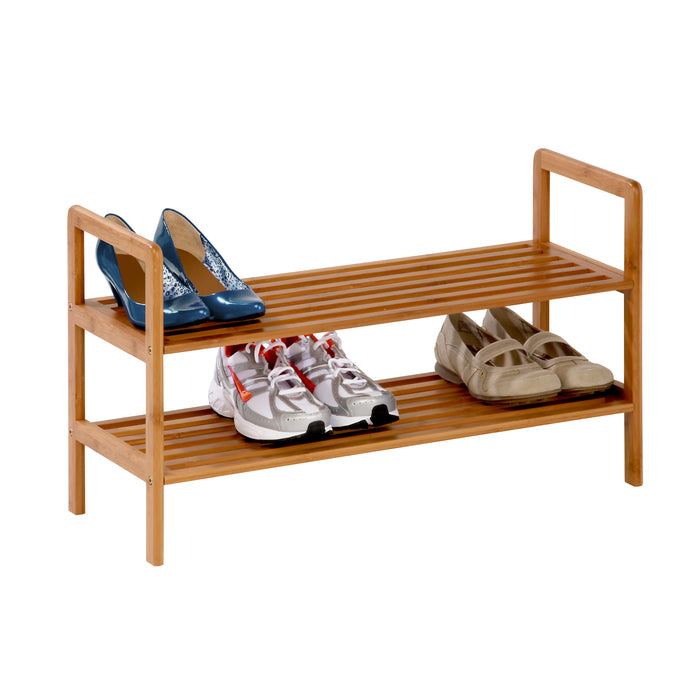 Honey Can Do Natural Bamboo 2-Tier Shoe Rack