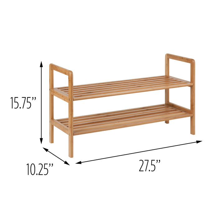 Honey Can Do Natural Bamboo 2-Tier Shoe Rack
