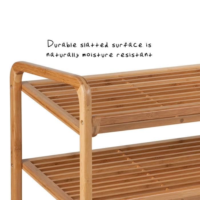 honey Can Do Natural Bamboo 3-Shelf Shoe Rack