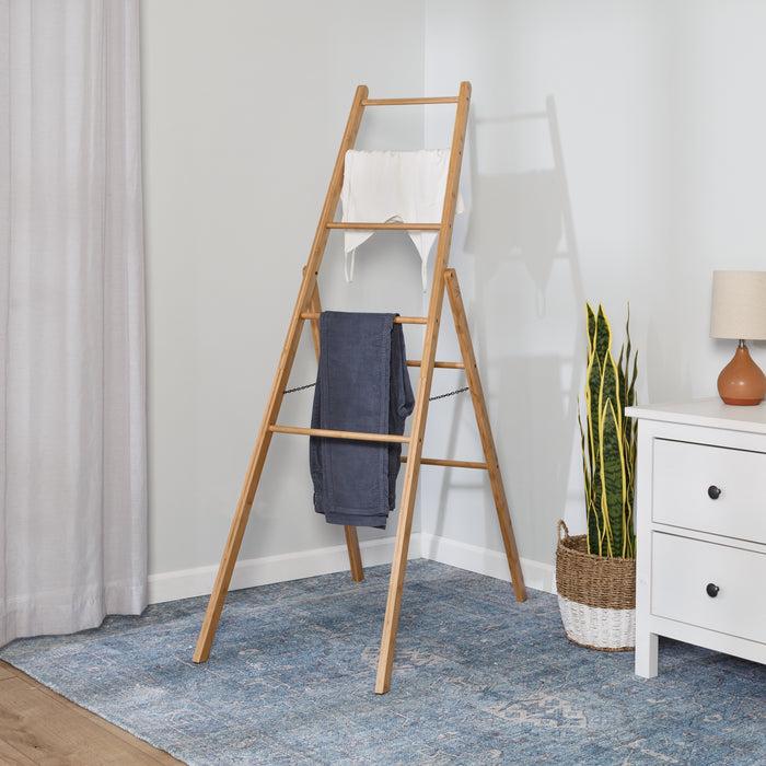 Honey Can Do Natural Bamboo Folding Ladder Rack