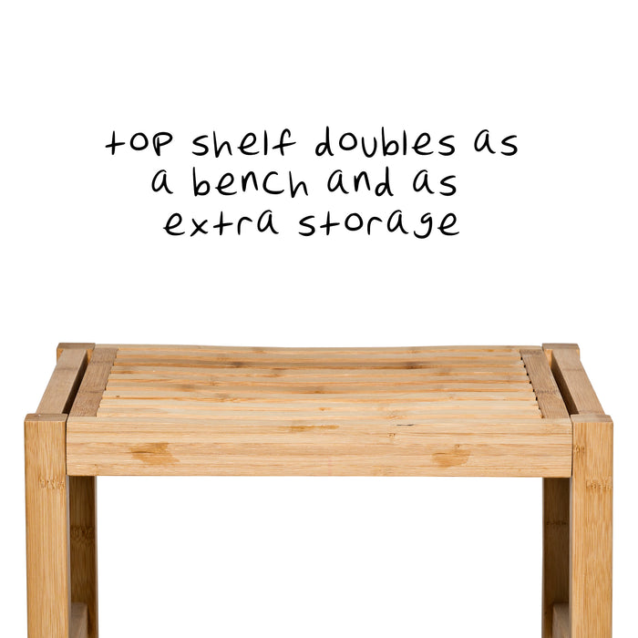Honey Can Do Natural Bamboo Spa Storage Bench