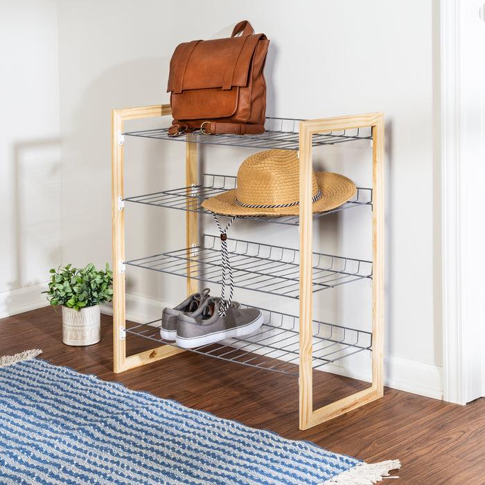 Honey Can Do Natural/Chrome 4-Tier Storage Shelf