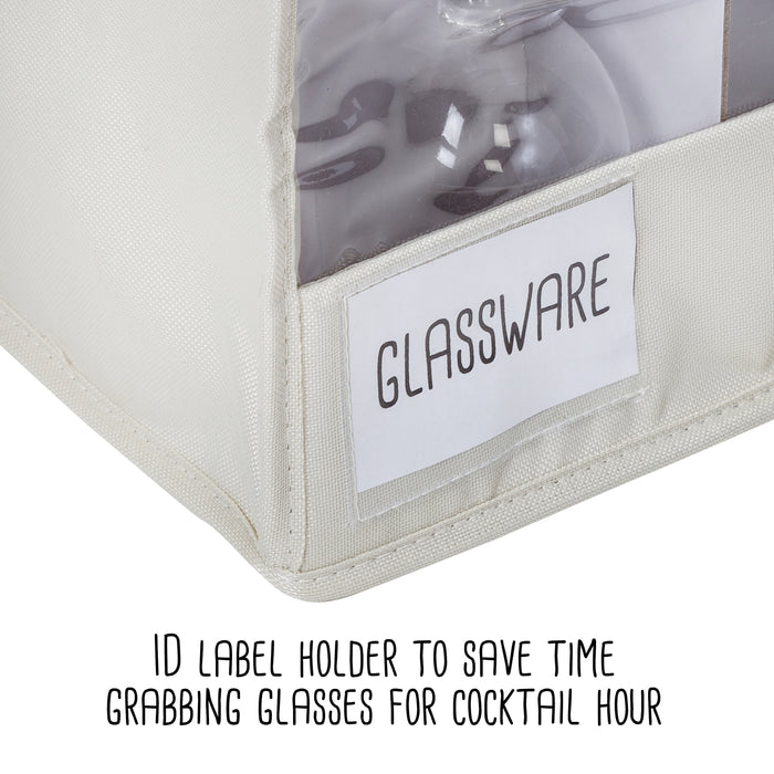 Honey Can Do Natural Stemware Storage Box (Set Of 2)