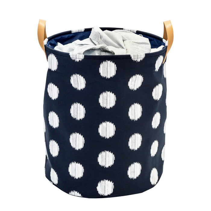 honey can do Navy/White Polka Dot Canvas Hamper