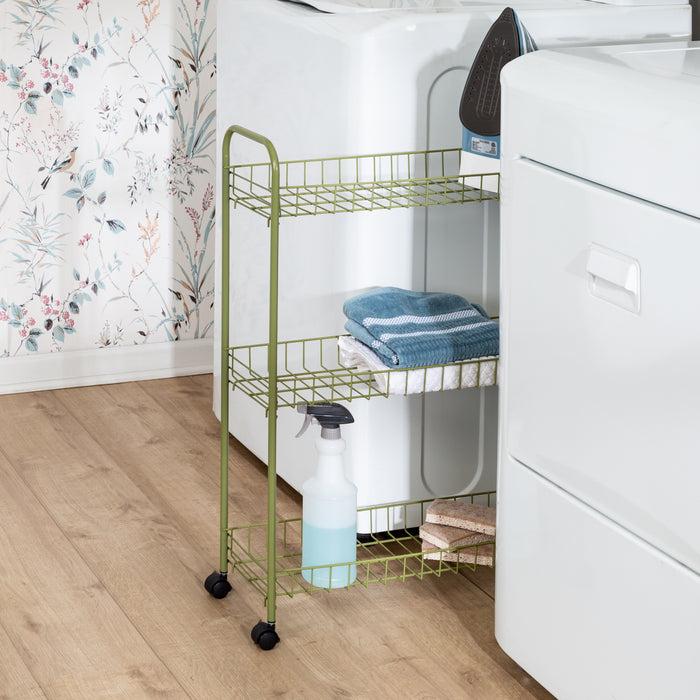 Honey Can Do Olive 3-Tier Rolling Utility Cart