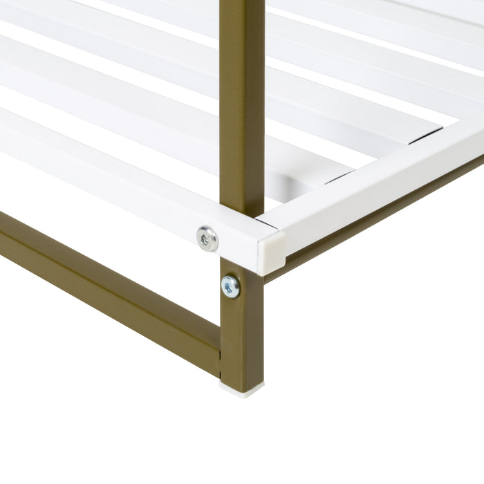 Honey Can Do Olive/White 2-Tier Metal Shoe Rack